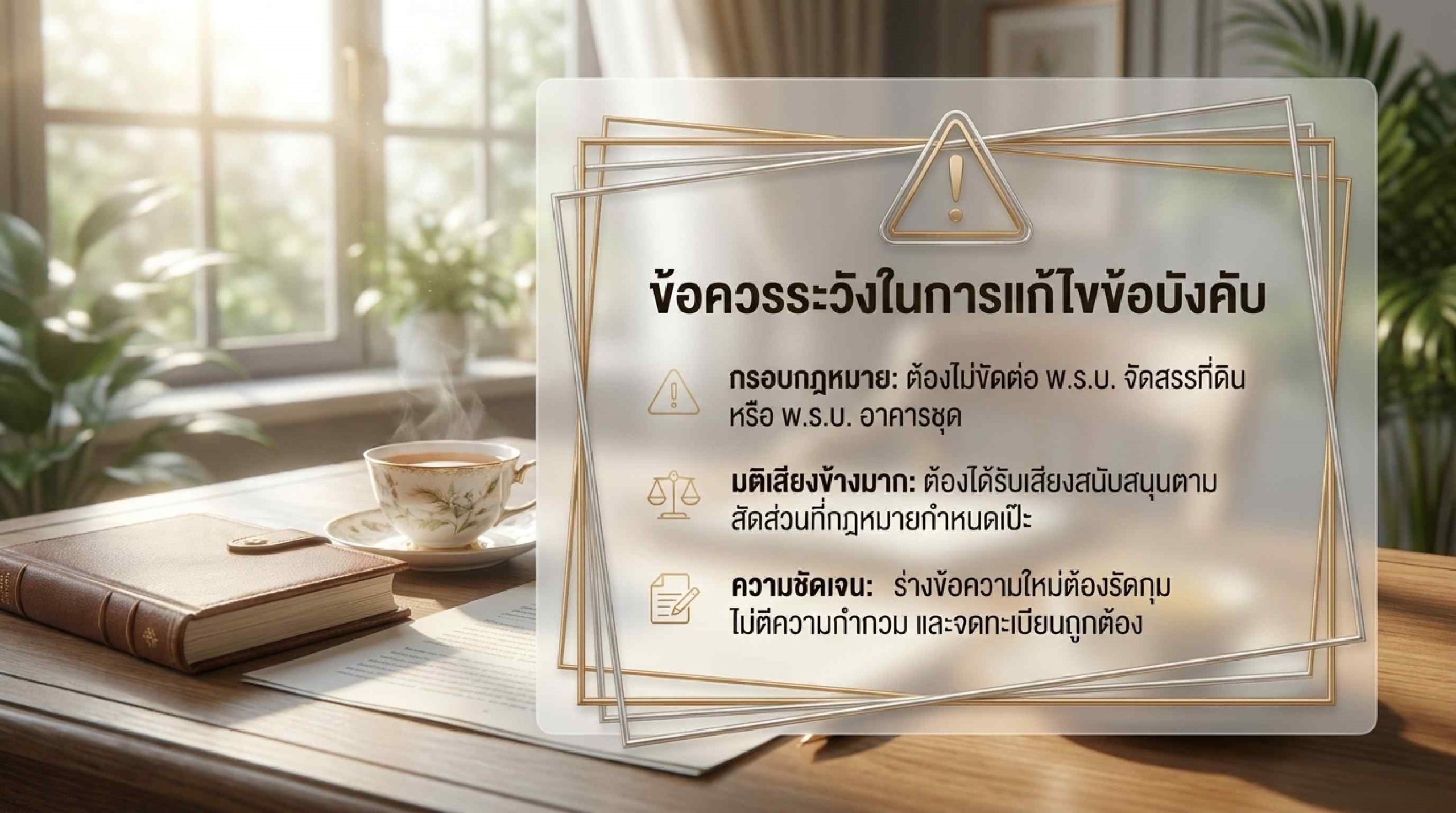 ข้อควรระวังในการแก้ไขข้อบังคับหมู่บ้าน