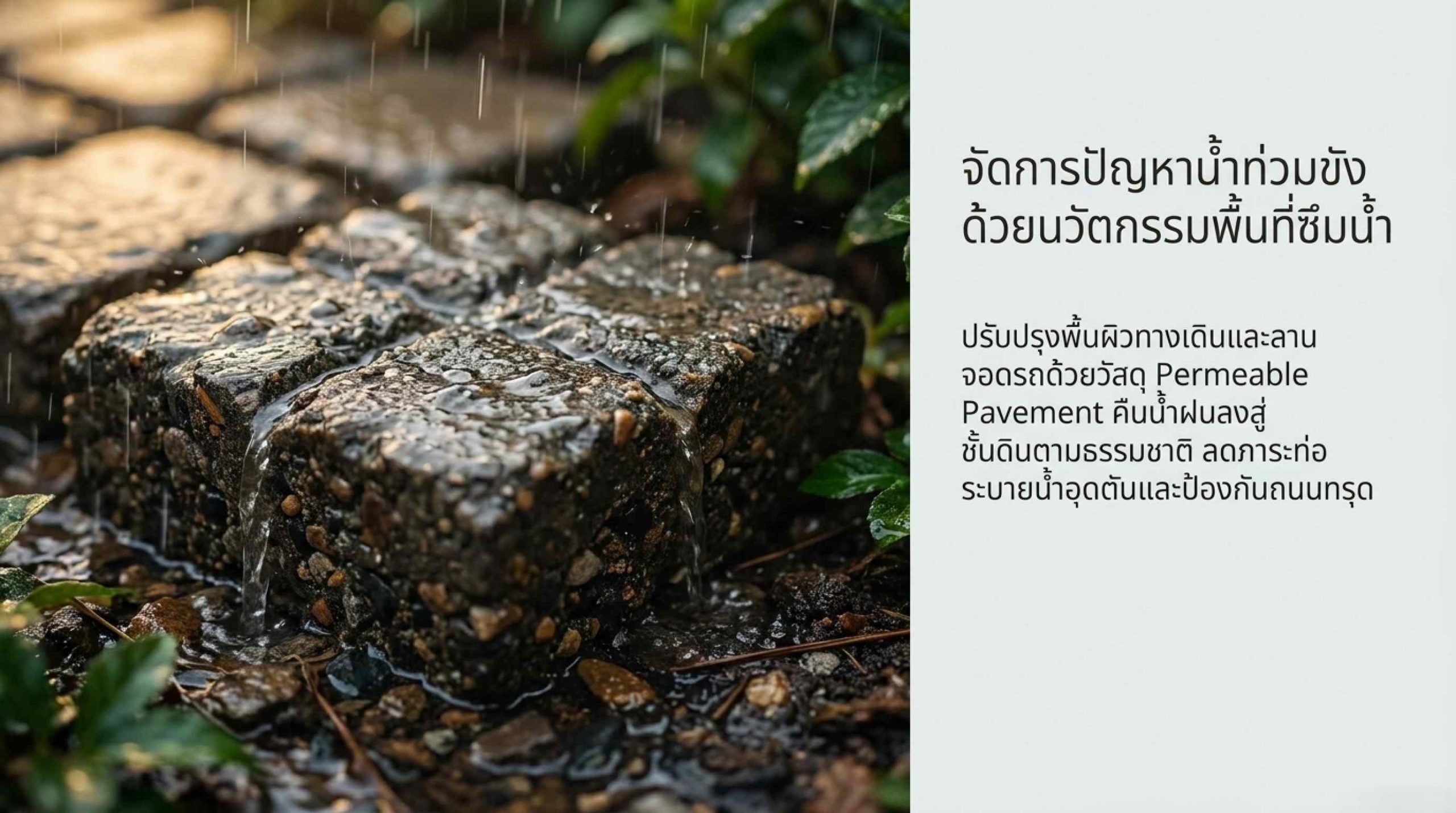การจัดการพื้นที่ซึมน้ำ (Permeable Pavement)