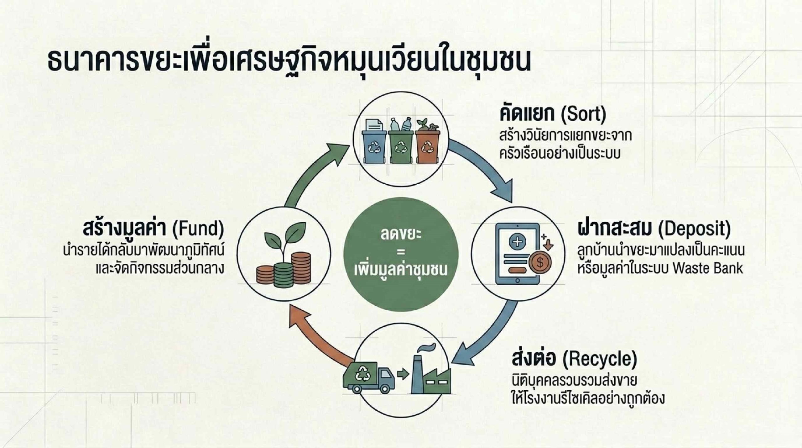 การทำ “ธนาคารขยะ” (Waste Bank) ในหมู่บ้าน